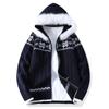Chamarra Suéter para Hombre Transfronteriza 2025 Invierno Nueva Moda Perezoso con Capucha Cuello de Piel Tejido Cárdigan Top para Hombre