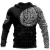 Moda Primavera e Outono Quente Transfronteiriça Suéter 3D Masculino Guerreiro Viking Estampado Moda de Rua Moletom Clássico