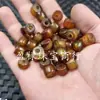 Contas de ágata marrom com furo grande em estilo vintage, contas soltas de jade, contas cilíndricas de calcedônia antiga, espaçadores e acessórios para fabricação de joias