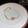 Pulseira Vazia de Abóbora de Zircônia Banhada a Ouro Real Estilo Francês Luxo Leve Nobre Elegante Pulseira Nicho Pulseira High-end para Mulheres