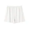 Pantalones cortos de seguridad acanalados de seda helada holgados para mujer, prenda exterior de verano, anti-exposición, talla grande, para mujeres de talla grande, ropa para casa, pantalones cortos para dormir, pantalones cortos para mujer