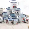 Taza de té de esmalte nostálgica de la vieja escuela Cita nostálgica Taza de esmalte Tanque de té de esmalte Tanque de té de hierro clásico de la vieja escuela