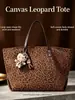 Bolso de hombro transfronterizo de gran capacidad, casual, estampado de leopardo para mujer, nueva colección otoño 2026, bolso tote ligero y versátil