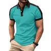 Camisa POLO de manga corta para hombre de venta caliente transfronteriza europea y americana, impresión 3D, casual de negocios, botón, solapa, Polo