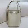 2026 Nova Bolsa de Couro Genuíno de Alta Qualidade Estilo Kelly Bucket, Grande Capacidade, Simples para o Dia a Dia, Ombro Transversal, Feminina, Tendência