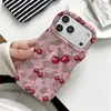 Funda para Teléfono Móvil Estilo Dulce y Femenino de Cerezas Rosas Iphone18Promax Estilo Celebridad de Internet Funda Protectora Dos en Uno