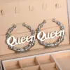 Cao Shi Aliexpress Pendientes Nuevos Oversize para Mujer Reina Reina Elegantes Diseño de Bambú Nicho Joyería Exagerada