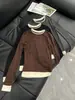 [En Stock] Camiseta de Base Falsa de Dos Piezas con Cuello Redondo para Mujer, Camiseta Interior de Manga Larga Ajustada, Suéter de Punto Versátil en Color de Contraste