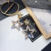 Brincos de Estrela com Strass Brincos de Pérola com Agulha de Prata para Mulheres Estrela de Cinco Pontas Vazado Geométrico Pérola Diamante Brincos de Primavera Brincos