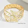Pulsera Hueca de Metal con Forma de Hoja, Brazalete de Lujo Ligero de Moda, Joyería de Mano de Venta Caliente Transfronteriza de Amazon al por Mayor