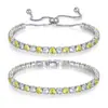 Conjunto de Pulseiras de Zircônia de Cor Secundária Mais Vendido Atravessando Fronteiras Combinação Cheia de Diamantes e Banhado a Ouro Branco Design Moderno Pulseira Tennis Pulseira