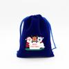 Bolsa de terciopelo azul zafiro al por mayor de fábrica para Navidad, bolsa de embalaje para dulces de manzana navideña, bolsa de regalo, bolsillo de lote transfronterizo