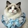 Toalla Saliva Mascota Transfronteriza, Babero Gato, Moño, Adorno de Encaje, Accesorios Perro, Bufanda, Venta al por Mayor Fabricante