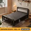 Cama plegable cama individual adulto simple 1.2 metros hogar cama pequeña 1.5 metros doble cama engrosada dormitorio tablero duro cama de arte en hierro