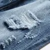 Comercio exterior nuevos jeans rotos azul claro para hombre rectos estilo coreano pantalones rotos slim para jóvenes pantalones de moda