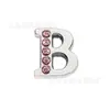 8mm Letras Meio Diamante Rosa Acessórios para Joias DIY Liga Strass Letras Inglesas Contas Soltas Decoração de Letras