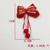 Set Festivo de Accesorios para el Cabello de Año Nuevo Lazo Rojo y Rosa Flor Tridimensional Bola de Felpa Materiales y Accesorios DIY Hechos a Mano