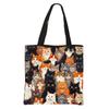 Bolsa de Mão para Filhotes Estampada de Grande Capacidade Bolsa de Armazenamento de Desenho Animado Bolsa de Ombro Feminina de Poliéster Dobrável Bolsa Ecológica Transversal