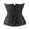 Novo Corset Colete de Palácio Cintura Fina com Fivela de Tigre Botão Frontal Estilo Steampunk Sexy Modelador de Barriga Top