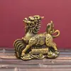 Ornamento Qilin Atraente para Riqueza Cor Bronze um Par Tamanho Grande Sala de Estar Hall de Entrada Decoração de Casa Entrando em Casa Nova Qilin Apresentando Tesouro
