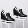 Sapatos Casuais Femininos de Salto Ultra Alto 12cm, Novo Estilo Outono, Sola Grossa, Aumento Oculto de Altura, Scarpins de Corte Profundo