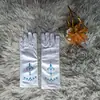 Outlet de Fábrica Vestido de Princesa Accesorios de Corona Hielo y Nieve Elsa Guantes Elásticos de Satén Estampados para Actuación en Escenario Infantil
