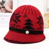 Chapéu de tricô feminino de inverno para mães de meia-idade e idosas, chapéu quente com forro de fleece, chapéu com aba espessa para clima frio