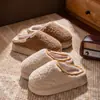 Pantuflas de Algodón para Mujer para Otoño e Invierno 2025, Nuevas Pantuflas de Algodón Gruesas Cálidas de Felpa para el Hogar, para Uso en Interiores y Exteriores, para Maternidad