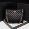 Bolsa de couro removível DIY nova bolsa de couro caviar diamante grande capacidade textura de alta qualidade bolsa de ombro feminina