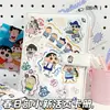 Portatarjetas Cuaderno A5 con Tapa de Cuero de Crayon Shin-Chan con Cierre Magnético, Planificador de PU Blando Desmontable con Estampado Lindo de Hojas Sueltas