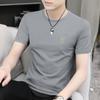 Camiseta Masculina Modal de Alta Qualidade Manga Curta Verão Casual Negócios Seda Gelo Fresca Secagem Rápida Manga Curta Camiseta Top