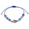 Pulsera Ojo de Diablo Cristal de Diamante Separador de Perlas Doradas Pulsera Tejida a Mano Pulsera Trenzada Ojo Maligno Rojo
