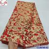 Cheongsam de Flor Grande Bordada Colorida Tela Brocada Jacquard Antigua Tela Brocada Africana Encaje