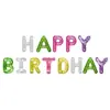 Balão de folha de alumínio com letras em inglês HAPPY BIRTHDAY de 16 polegadas Decoração de ANIVERSÁRIO cor HAPPY BIRTHDAY