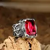 Anel de aço titânio anel de aço inoxidável com pedra preciosa anel de diamante joia entrega em peça única