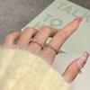 Anillo Fino Abierto Minimalista de Alto Nivel con Zirconia Incrustada Cruzada Estilo Fresco Combinación Apilada con Anillo Estilo Coreano
