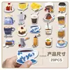 20 Peças de Ímãs de Geladeira Magnéticos Macios Originais de Café, Bebida, Comida, Sobremesa, Café, Decoração à Prova d'Água, Adesivos Magnéticos Totalmente Magnéticos