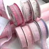 Serie Rosa Durazno Miel Lazo Ramo Floral Corbata Pastel Horneado Caja de Regalo Decoración Cinta de Satén de Alto Valor