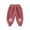 Calças de Lã com Desenhos para Meninas Outono e Inverno Roupa Externa 2024 Novo Estilo Calças Infantis Meninas Quentes de Inverno Tesouro Feminino