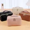 Bolsa de Tocador Portátil de Gran Capacidad Tejida de Gama Alta para Viajes, Exteriores, Resistente al Agua, Bolso Cosmético de PU de Mano para Uso Transfronterizo
