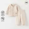 Conjunto de Ropa Interior Acolchada de Algodón Puro Color Jengibre Cálido para Primavera y Otoño para Niños, Niños y Niñas, Conjunto de Ropa de Algodón Separado para Recién Nacidos