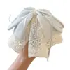 Presilha de rabo de cavalo suave e elegante com laço e fita, presilha de cabelo de alta qualidade para mulheres, presilha tipo tubarão estilo coreano