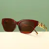Gafas de Sol Retro Gruesas con Cadena Estilo Ojo de Gato Europeas y Americanas Transfronterizas Diseño Versátil Gafas de Sol de Moda Protección UV