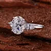 Anillo de Moissanita de Alta Gama con Forma de Huevo, Brillante y de Moda, Popular Anillo de Diamante de Moissanita de Plata de Ley S925, Regalo de Cumpleaños Transfronterizo