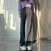 Jeans Vintage Cinza Fumê de Cintura Alta para Mulheres, Versátil, Solto, Emagrecedor, Calça de Perna Reta Perna Larga, Tendência Casual Versátil