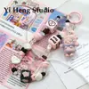 Cuentas Cuadradas Rosas y Negras Impresión Pintada a Mano Ins Acrílico Mariposa Cuentas DIY Pulsera Hecha a Mano Collar Accesorios con Cuentas