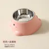 Tazón de Acero Inoxidable para Perro, Nuevo Diseño Lindo, Tazón Único para Alimentar, Boca Inclinada, Protector de Cuello, Tazón de Comida para Mascota Gato, Nuevo Tazón para Gato