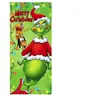 Nova capa de porta verde monstro Grinch transfronteiriça tecido de fundo decoração de atmosfera cortina de porta de Natal pano para pendurar bandeira de capa de porta