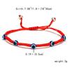 Venta Caliente Transfronteriza Nueva Tortuga Dos Cuentas Redondas Ojos Azules Ojos Malignos Tejido Negro Pulsera Viva Cuerda Roja de la Suerte