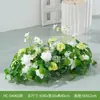 Flor de chão azul flor de simulação decoração de palco de casamento decoração de flor de corredor de T-stage de casamento atmosfera de banquete de noivado arte floral